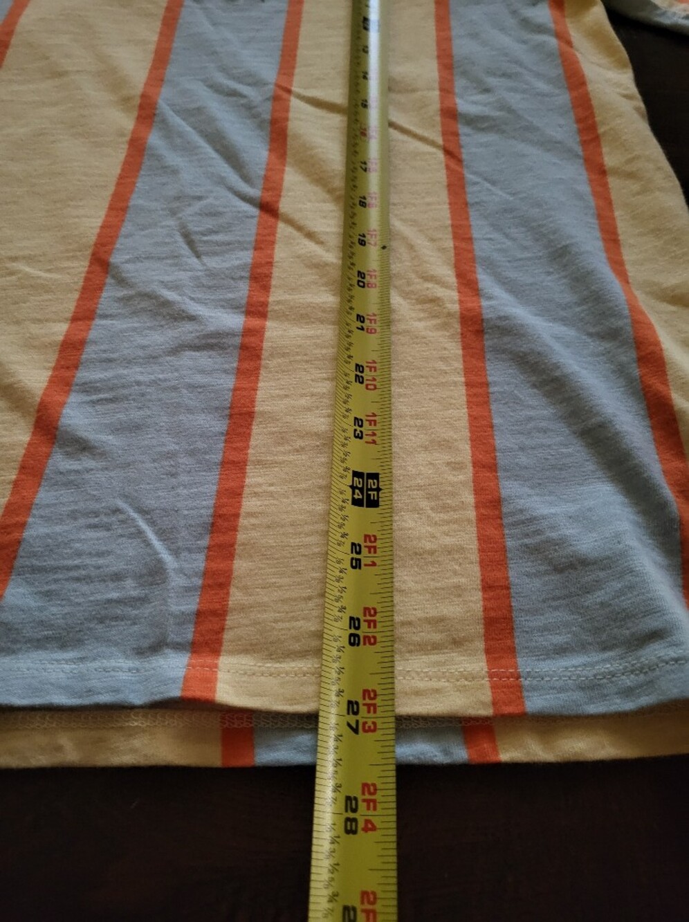 Guess Originals T-Shirt Mens Small Yellow Blue Orange Striped Embroidered Logo - Picture 5 of 8